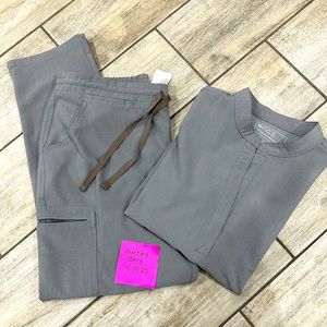 FIGS Dark Space Grey scrub set